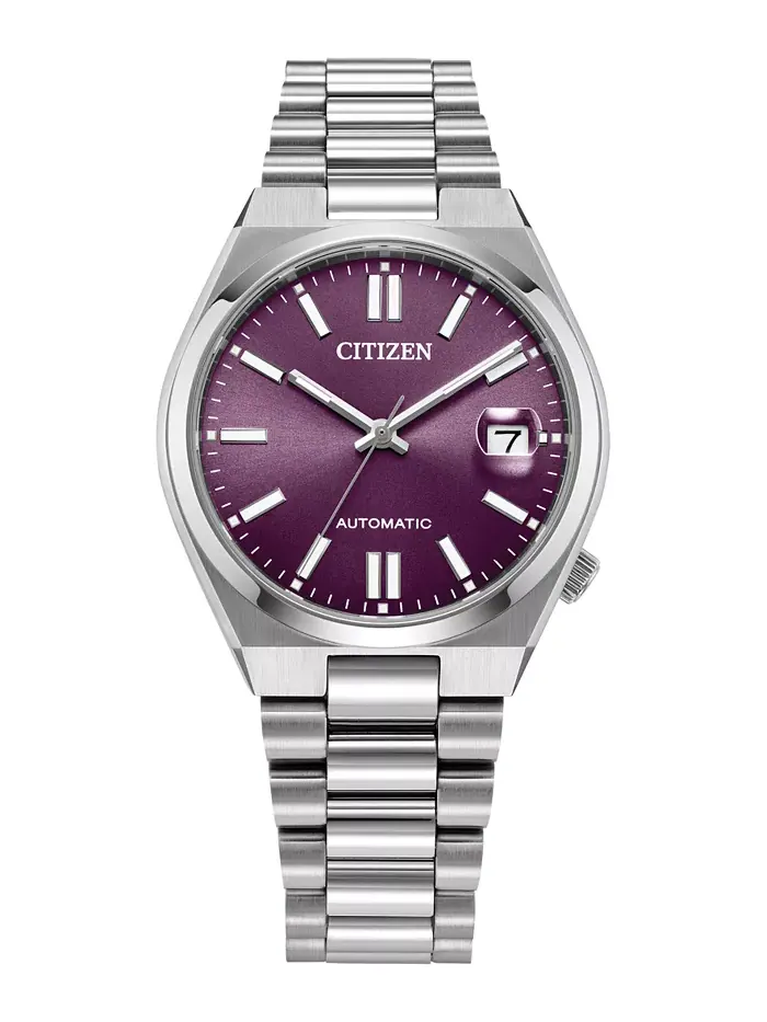 Мужские спортивные часы Tsuyosa Automatic серебристого цвета на стальном браслете 37mm Citizen