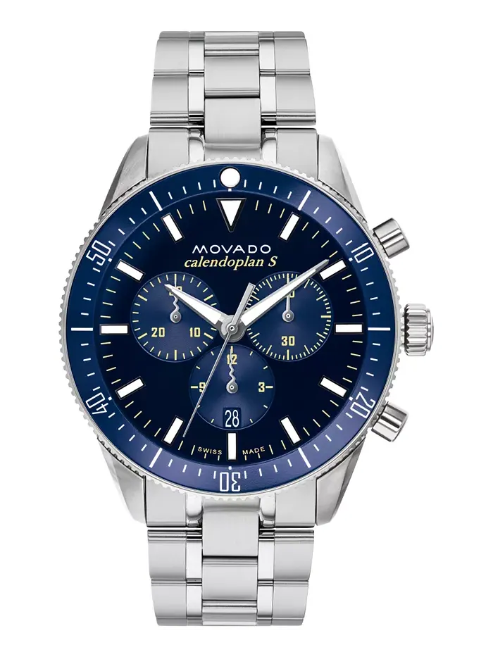 Мужские наручные часы Heritage со стальным браслетом серебристого оттенка, 42 мм Movado — изображение 1 из 3