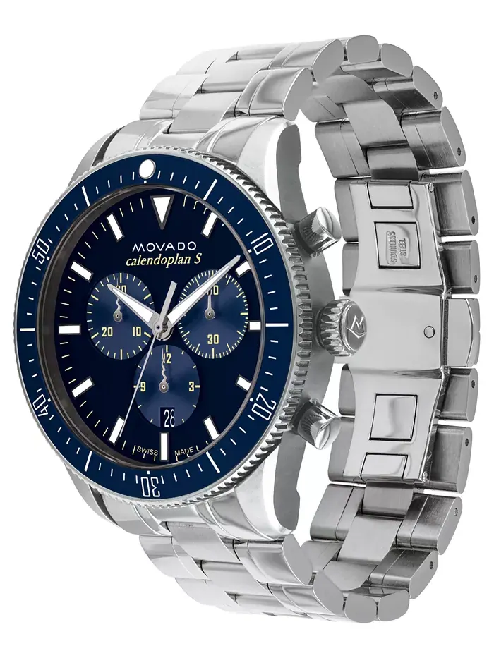 Мужские наручные часы Heritage со стальным браслетом серебристого оттенка, 42 мм Movado — изображение 2 из 3