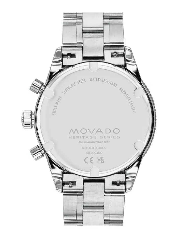 Мужские наручные часы Heritage со стальным браслетом серебристого оттенка, 42 мм Movado — изображение 3 из 3