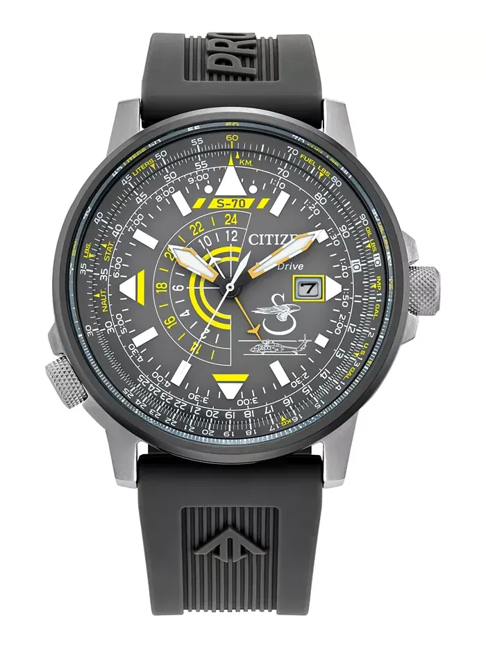 Мужские часы Promaster Nighthawk Sikorsky с серым резиновым ремешком, 42 мм, технология Eco-Drive