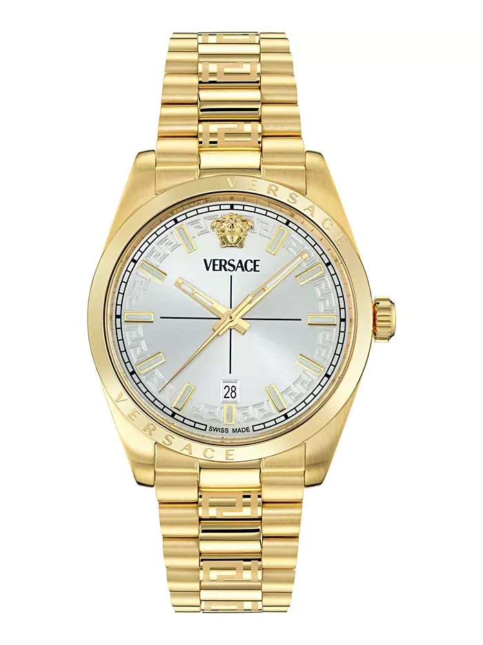 Мужские наручные часы Swiss Millenyium с позолотой и браслетом, 40 мм Versace — изображение 1 из 5