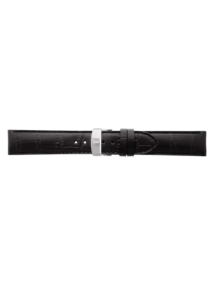 Мужские швейцарские автоматические часы T-Classic Le Locle Powermatic 80 с черным кожаным ремешком — изображение 6 из 7