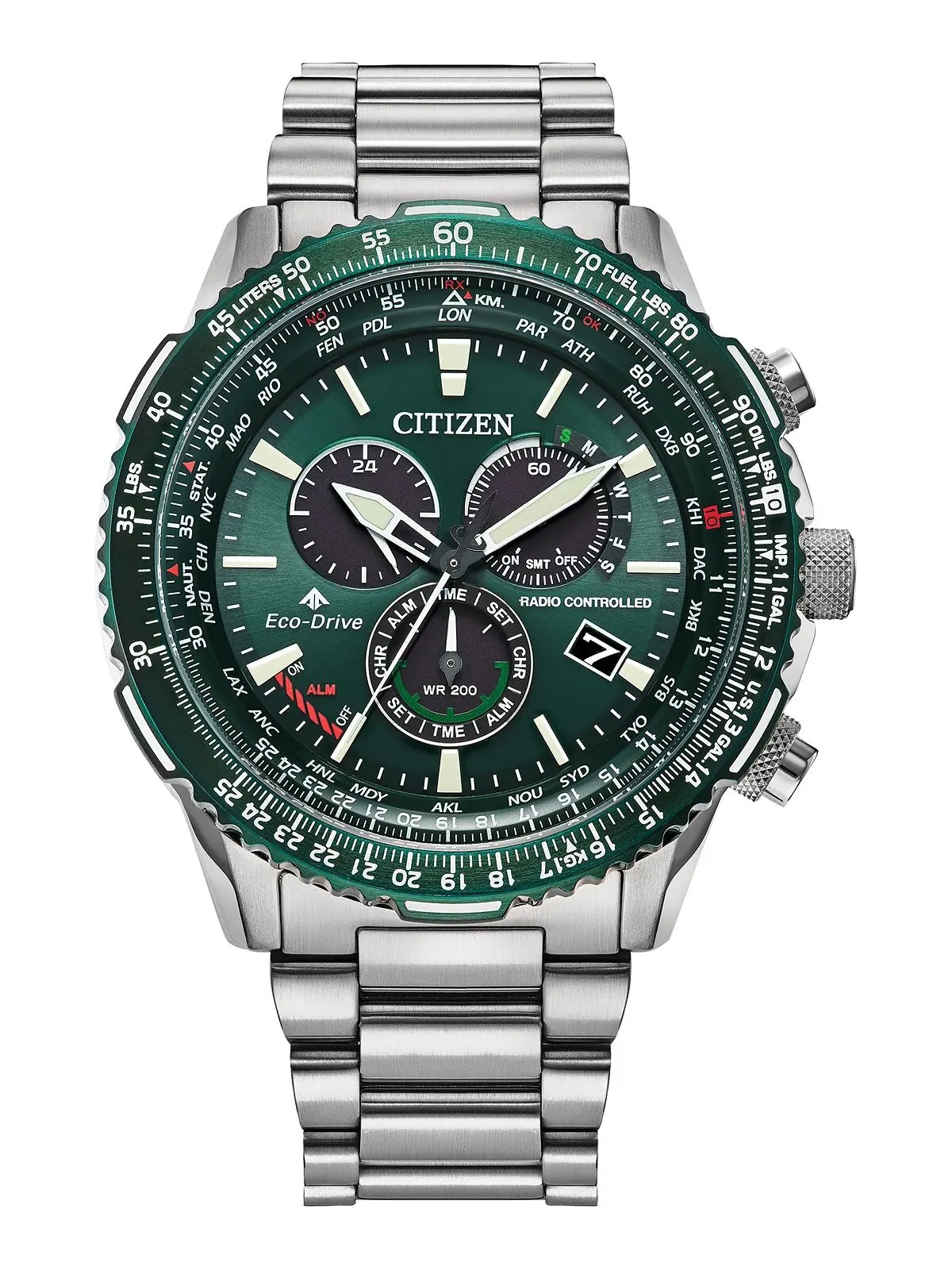 Eco-Drive Мужские часы-хронограф Promaster Sky с браслетом из нержавеющей стали, 46 мм Citizen — изображение 1 из 3