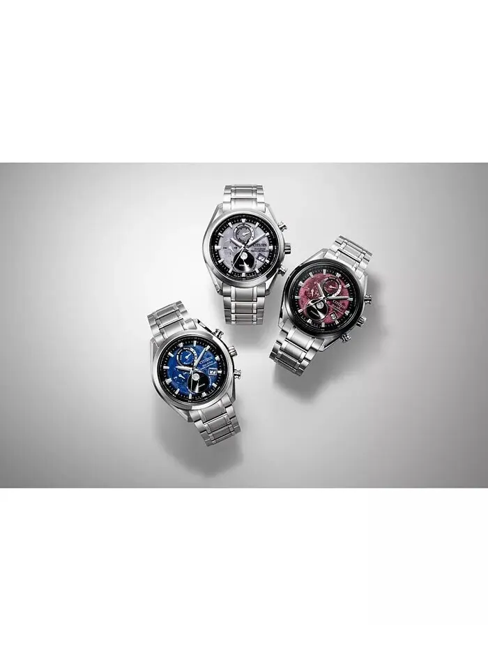 Мужские часы Tsuki-yomi A-T с хронографом Sport Luxury Eco-Drive серебристого цвета с титановым — изображение 5 из 5