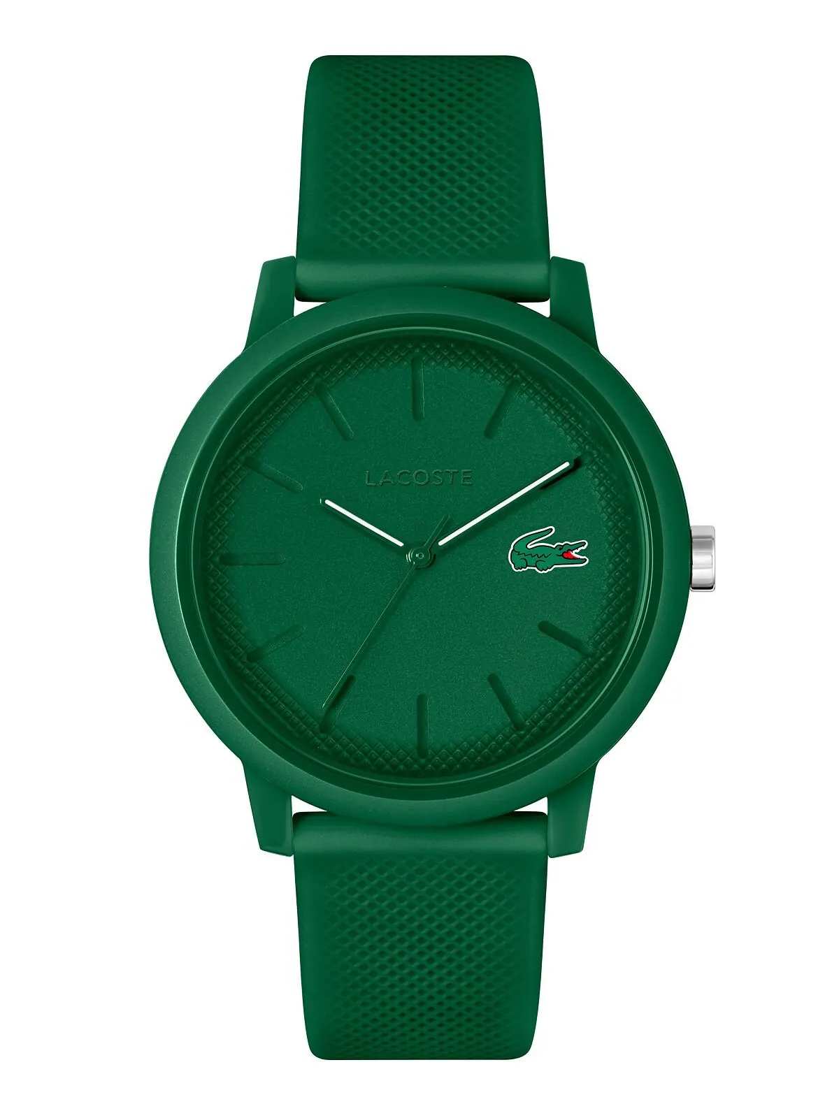 Мужские часы L.12.12 с зеленым силиконовым ремешком 42 мм Lacoste — изображение 1 из 3, оттенок зеленый