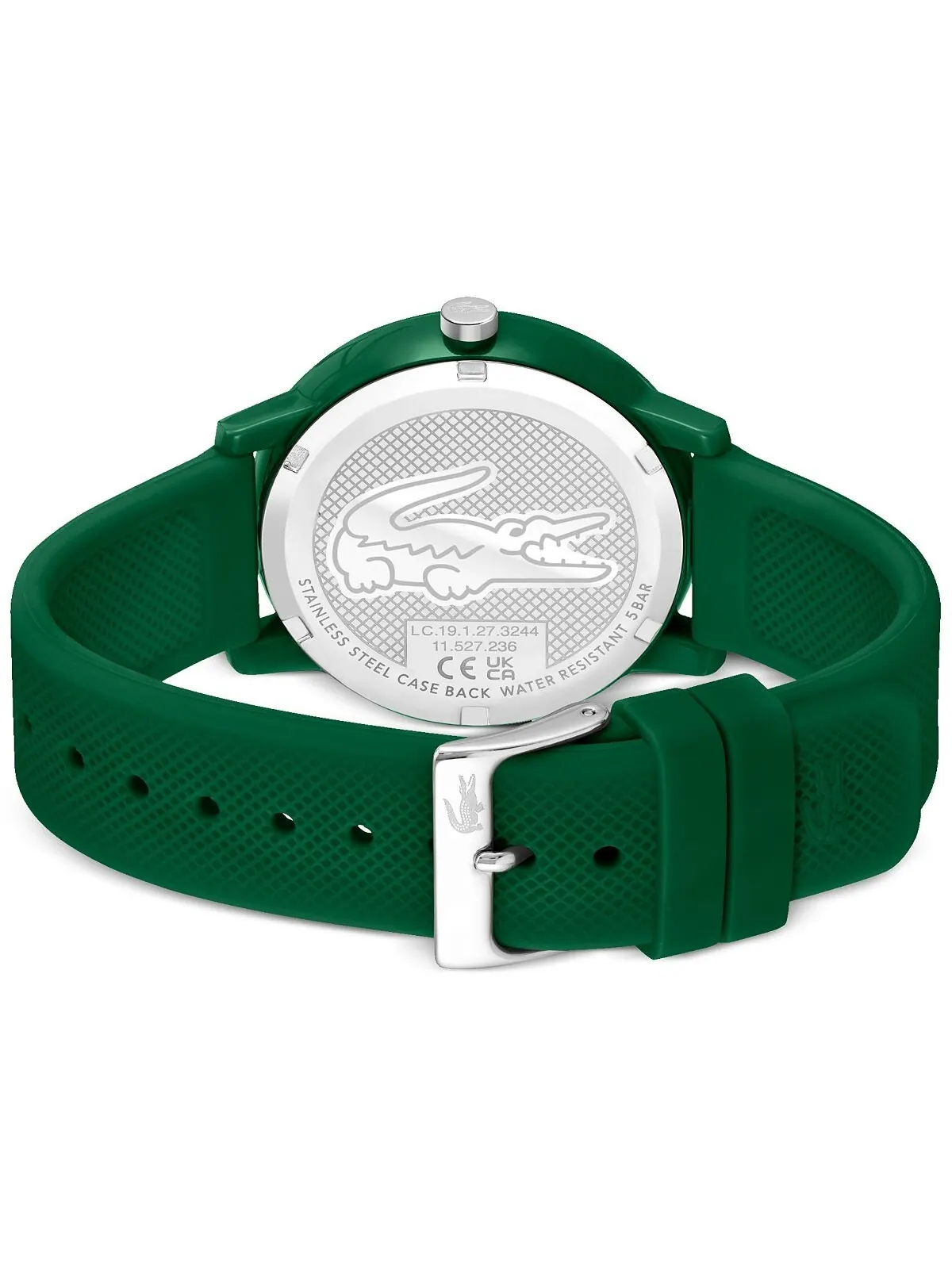 Мужские часы L.12.12 с зеленым силиконовым ремешком 42 мм Lacoste — изображение 3 из 3, оттенок зеленый