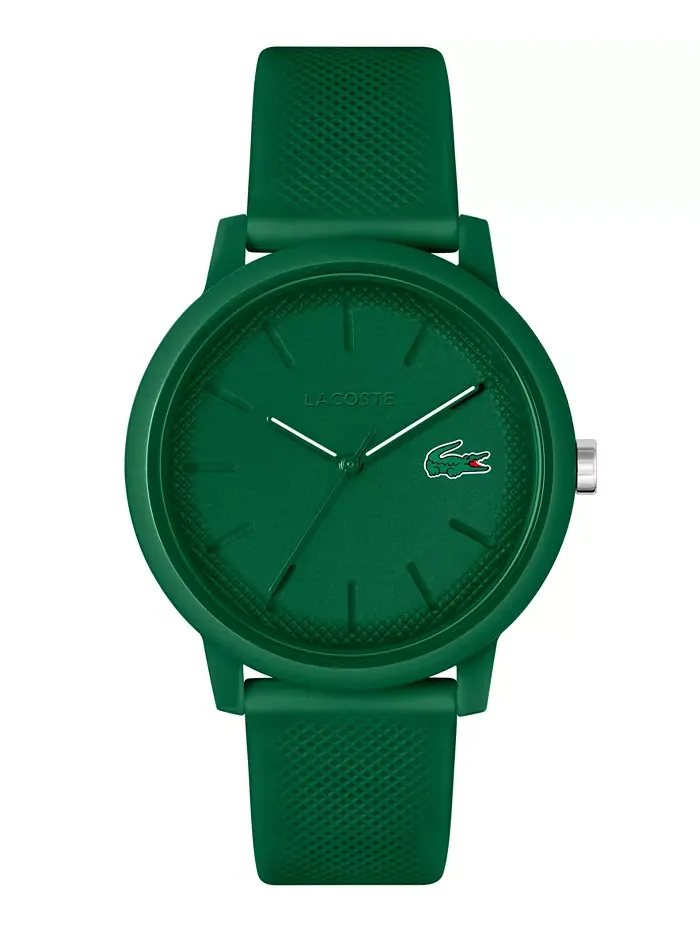 Мужские часы L.12.12 с зеленым силиконовым ремешком, 42 мм Lacoste — изображение 1 из 4