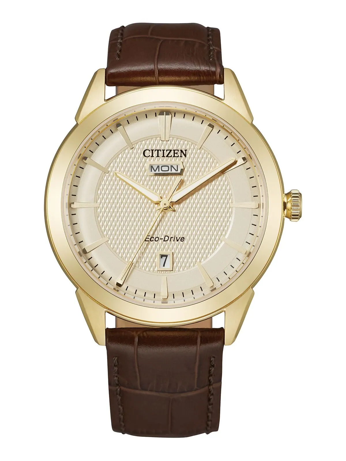 Мужские часы Eco-Drive Corso с коричневым кожаным ремешком, 40 мм Citizen