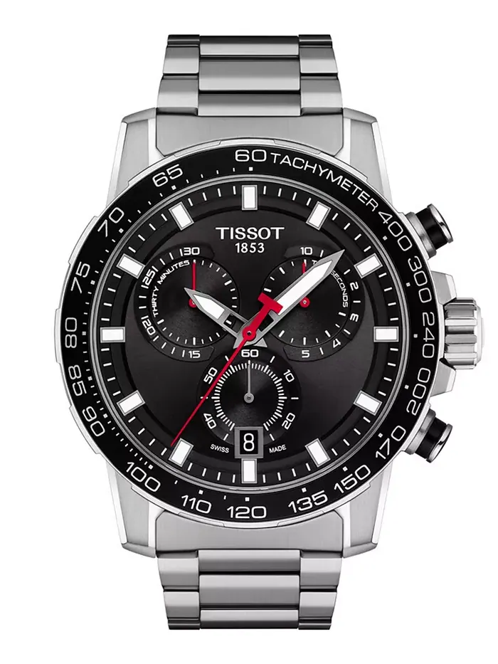 Мужские часы Swiss Chronograph Supersport с браслетом из нержавеющей стали, 45.5 мм Tissot — изображение 1 из 5