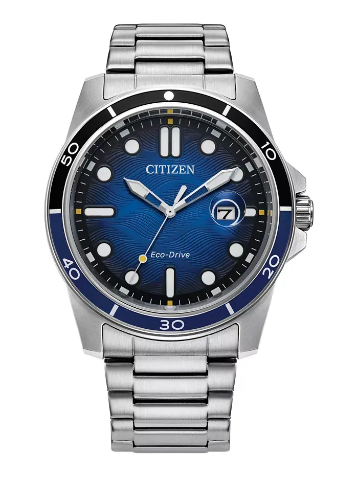 Мужские часы Eco-Drive на стальном браслете, 42 мм Citizen