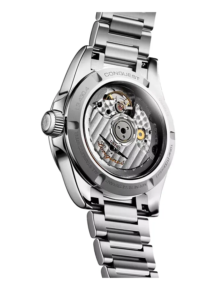 Женские часы Swiss Automatic Conquest Diamond (1/20 ct. t.w.) на стальном браслете 34mm Longines — изображение 3 из 3