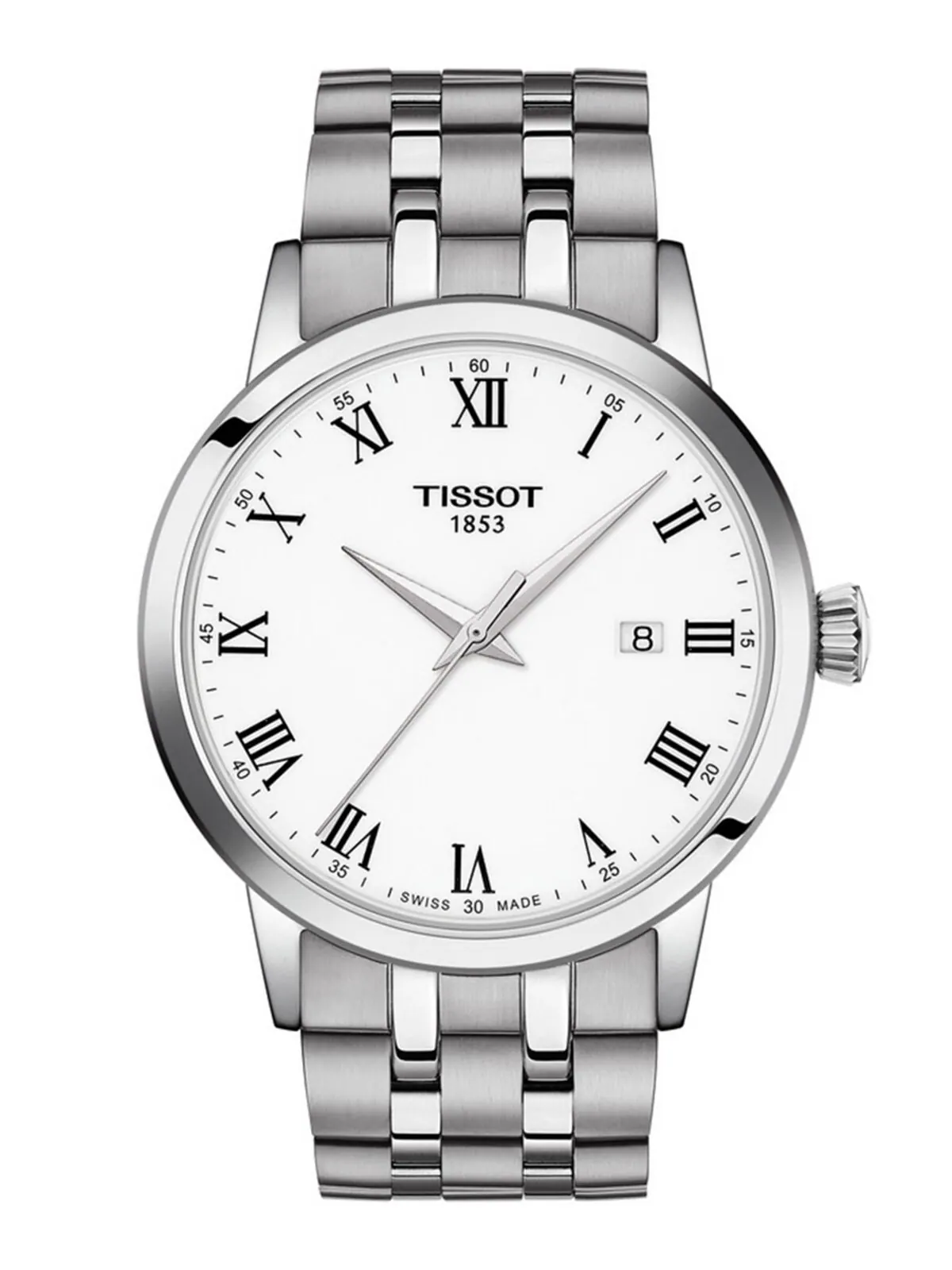 Мужские часы Swiss Classic Dream с браслетом из нержавеющей стали, 42 мм Tissot — изображение 1 из 5, оттенок белый