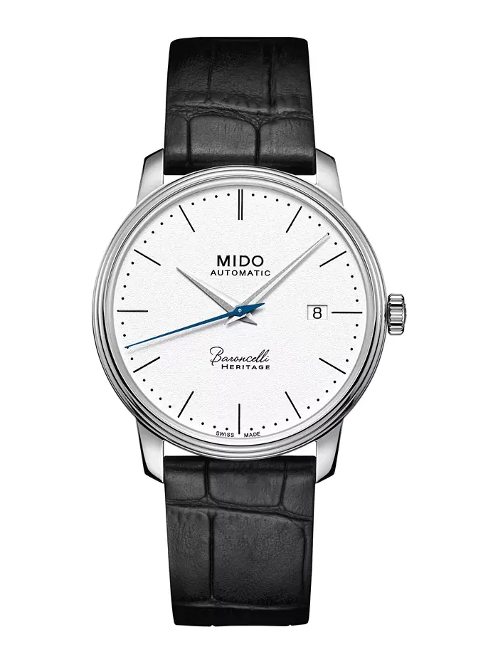 Мужские автоматические часы Swiss Automatic Baroncelli III Heritage с черным кожаным ремешком, 39 — изображение 1 из 6