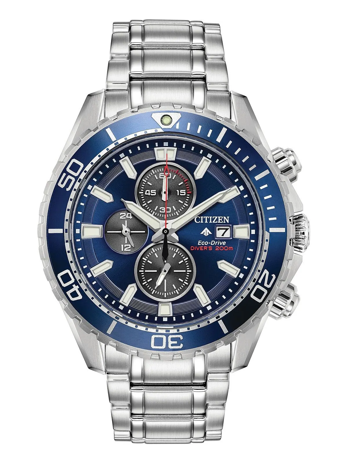Мужские часы Eco-Drive Promaster Diver с хронографом и браслетом из нержавеющей стали, 46 мм Citizen