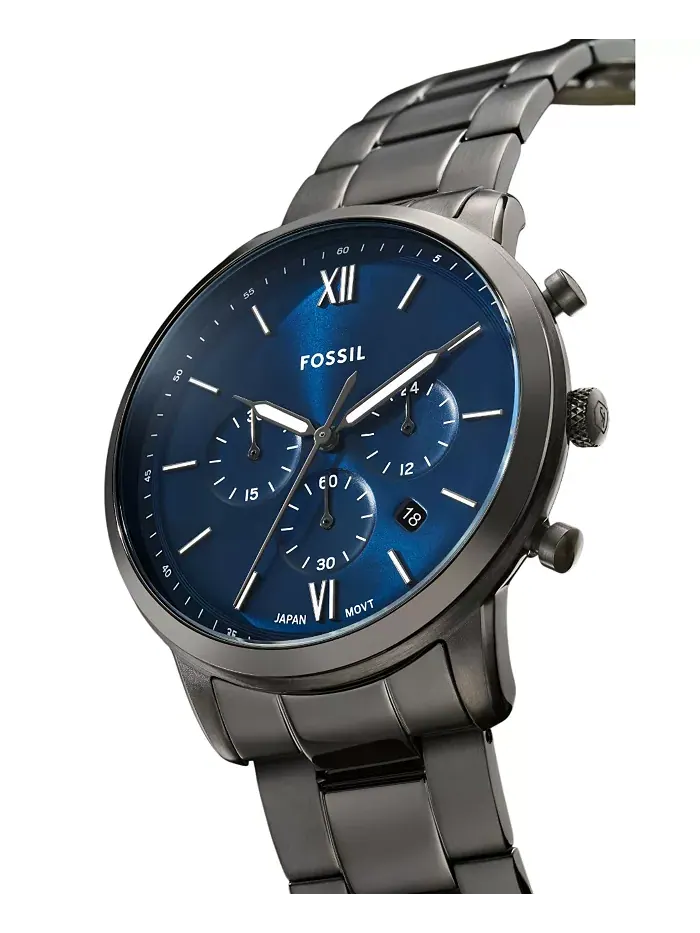Мужские часы Neutra Chronograph Smoke из нержавеющей стали, 44 мм Fossil — изображение 4 из 4
