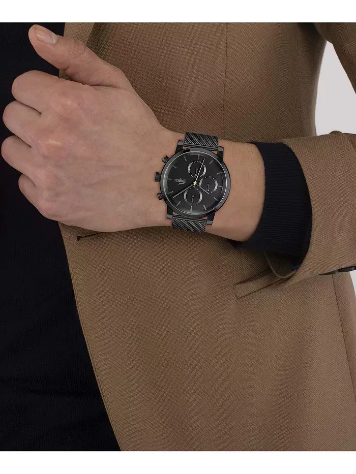 Мужские часы Replay Ionic Plated Black с браслетом из нержавеющей стали и сетчатым ремешком, 44 мм — изображение 5 из 8