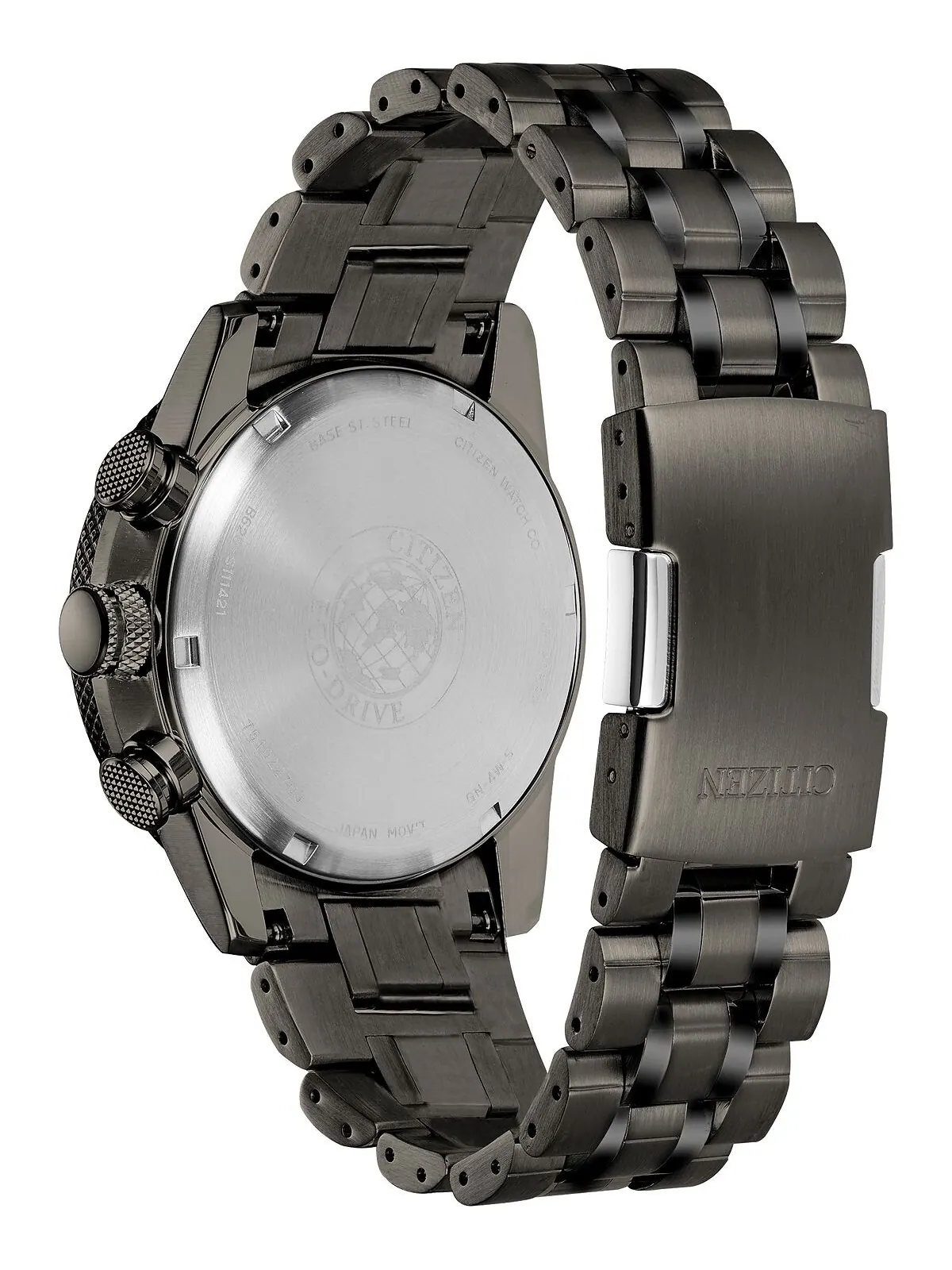 Eco-Drive Мужские часы с хронографом Nighthawk, серые часы с браслетом из нержавеющей стали, 43 мм — изображение 8 из 13