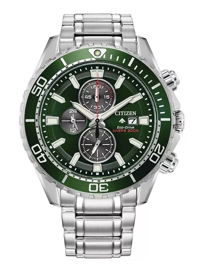 Мужские часы Eco-Drive Promaster Dive с хронографом и браслетом из нержавеющей стали, 45 мм Citizen