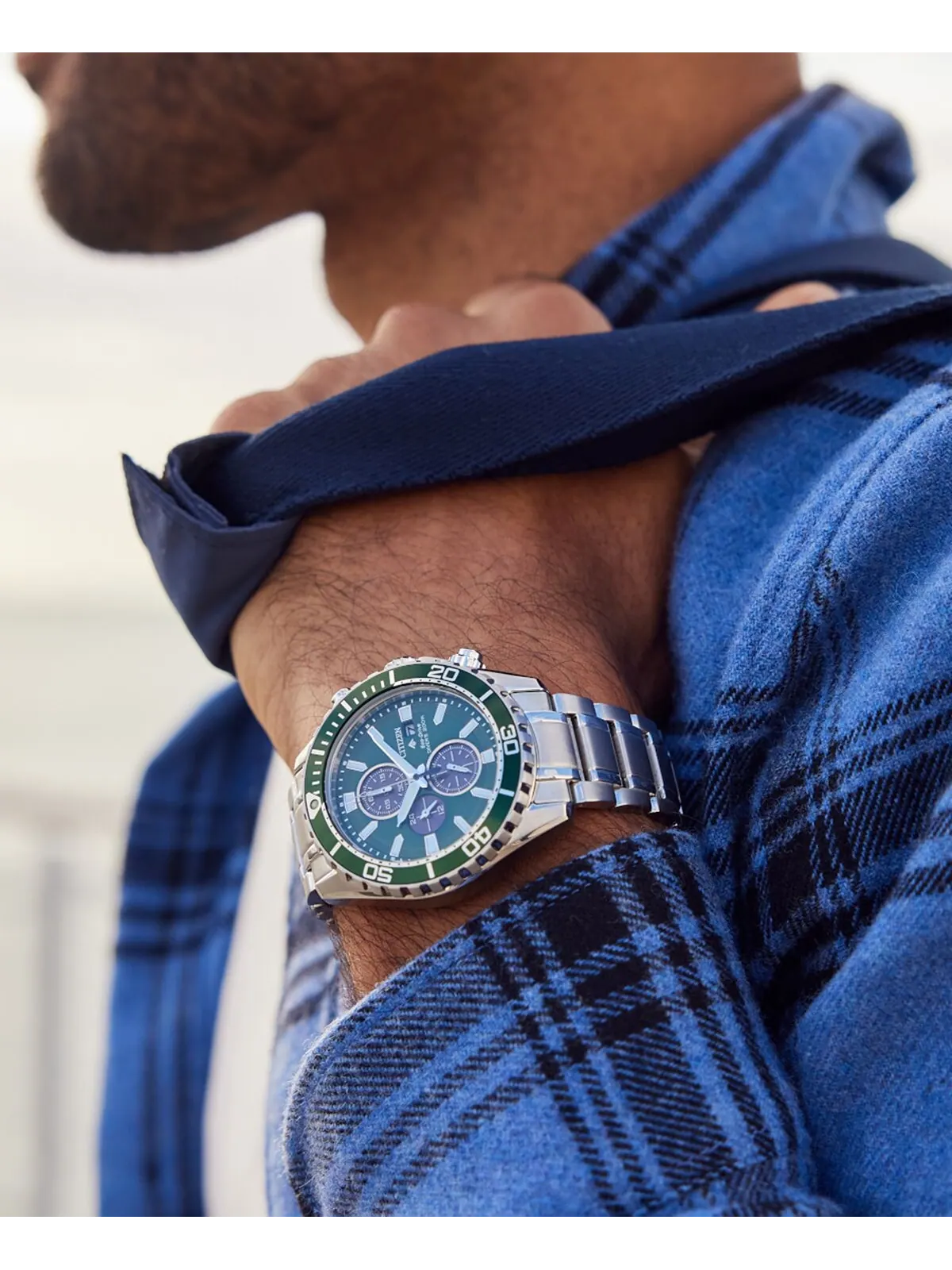 Eco-Drive Мужские часы-хронограф Promaster Dive с браслетом из нержавеющей стали, 45 мм Citizen — изображение 6 из 7