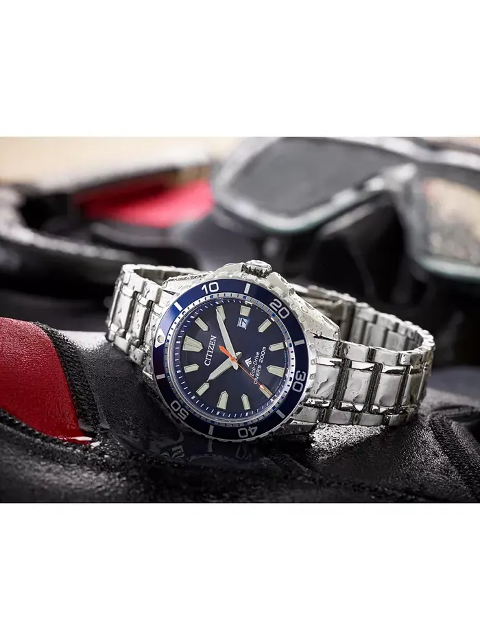 Мужские часы Promaster Diver с автоподзаводом Eco-Drive, браслет из нержавеющей стали, 44 мм Citizen — изображение 8 из 10