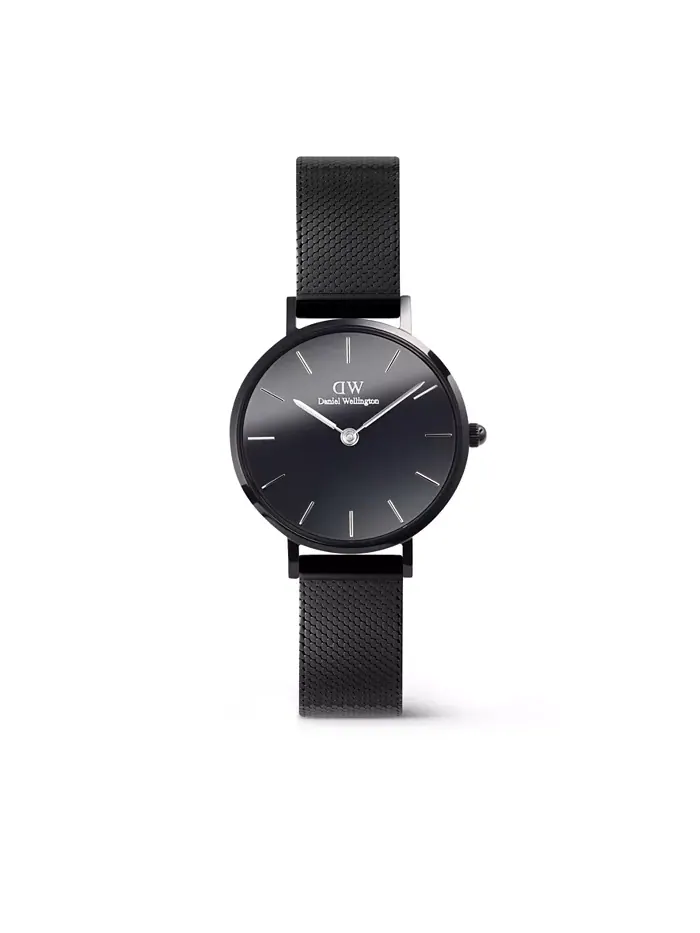 Женские аналоговые часы из черной нержавеющей стали, 28 мм Daniel Wellington