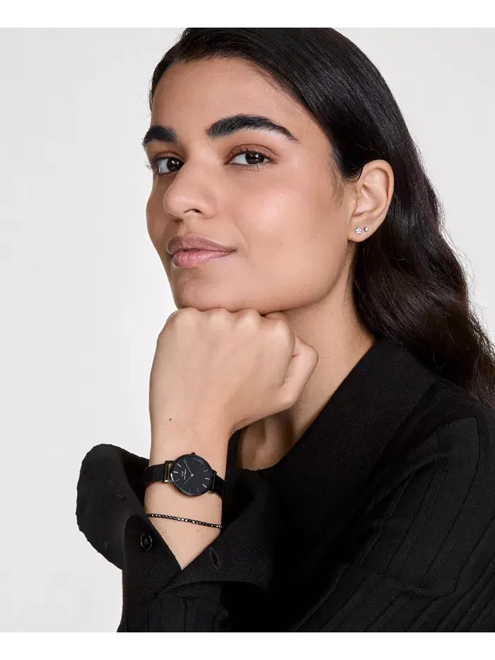 Женские аналоговые часы из черной нержавеющей стали, 28 мм Daniel Wellington — изображение 5 из 6