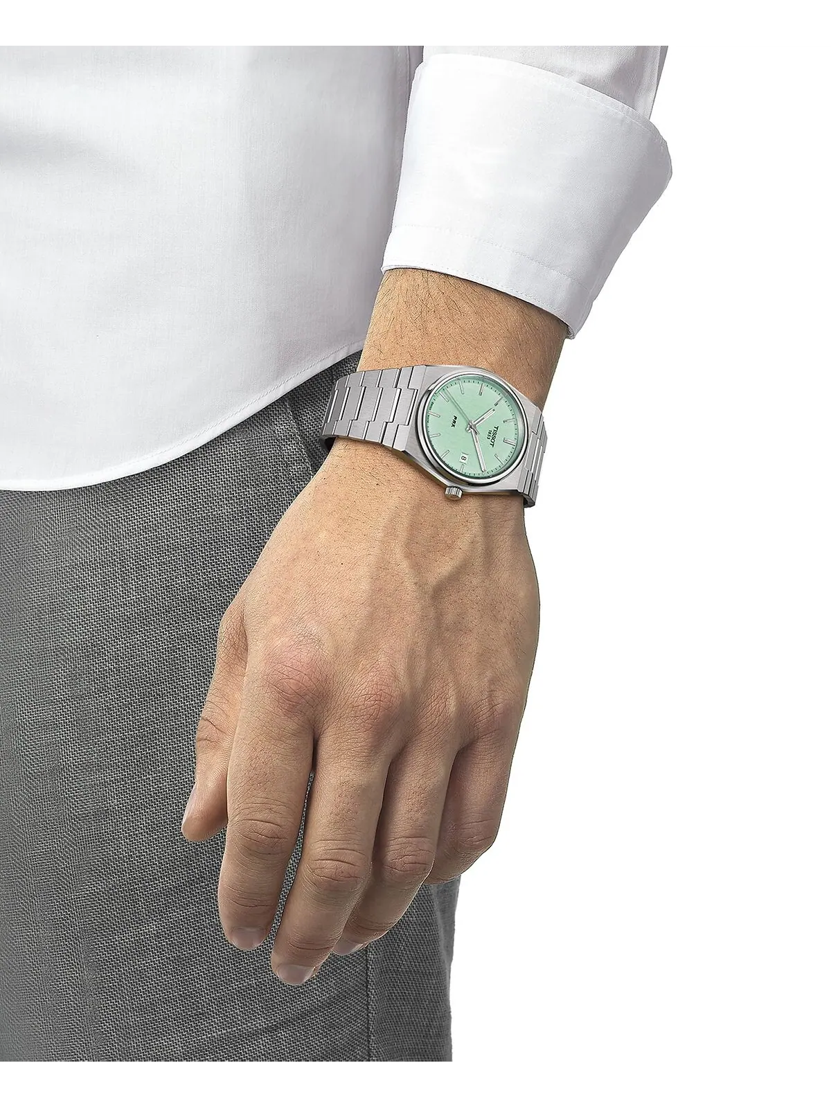 Мужские швейцарские часы PRX с браслетом из нержавеющей стали, 40 мм Tissot — изображение 5 из 5, оттенок серый