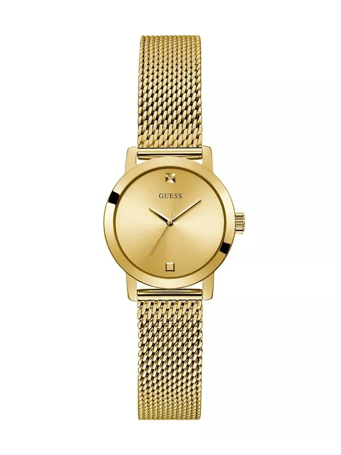 Женские золотистые часы-браслет с сеткой, 25 мм GUESS
