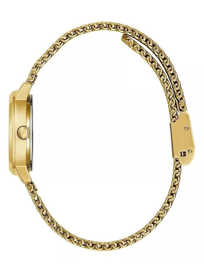 Женские золотистые часы-браслет с сеткой, 25 мм GUESS — изображение 2 из 7