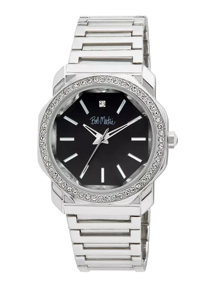 Унисекс-часы Quartz с серебристым корпусом из сплава, 40 мм Bob Mackie