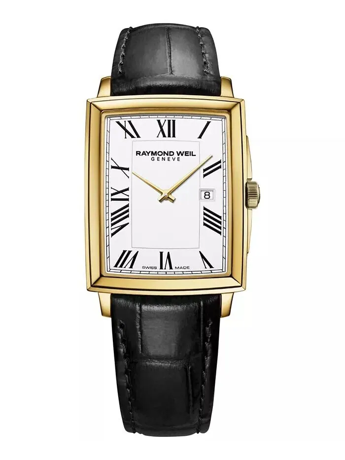 Мужские швейцарские часы Toccata с черным кожаным ремешком 29x37 мм Raymond Weil — изображение 1 из 4