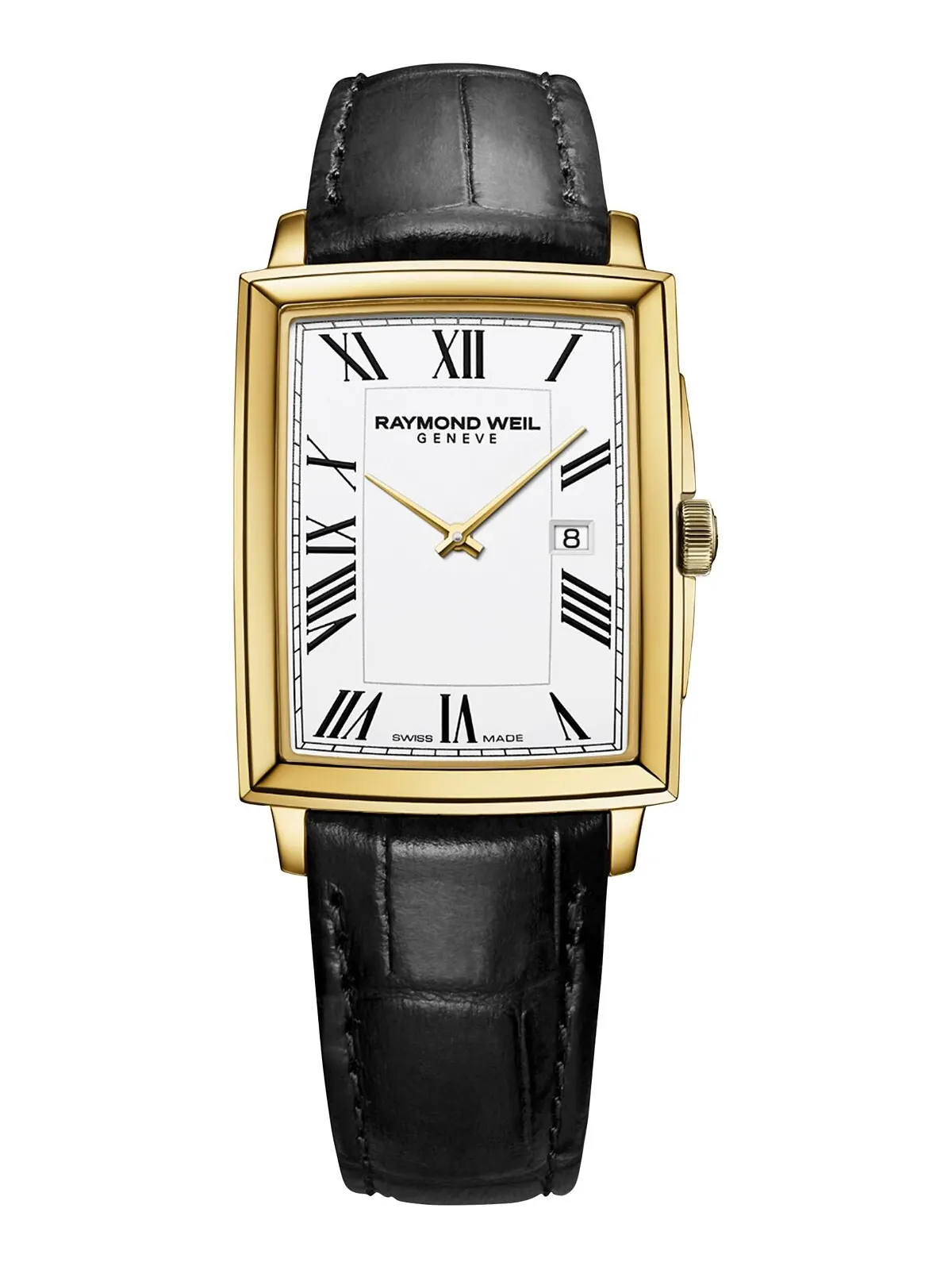 Мужские швейцарские часы Toccata с черным кожаным ремешком 29x37 мм Raymond Weil — изображение 1 из 4, оттенок белый