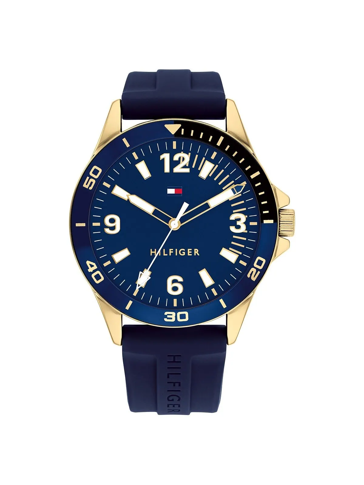 Мужские часы с синим силиконовым ремешком 44 мм Tommy Hilfiger — изображение 2 из 4, оттенок синий