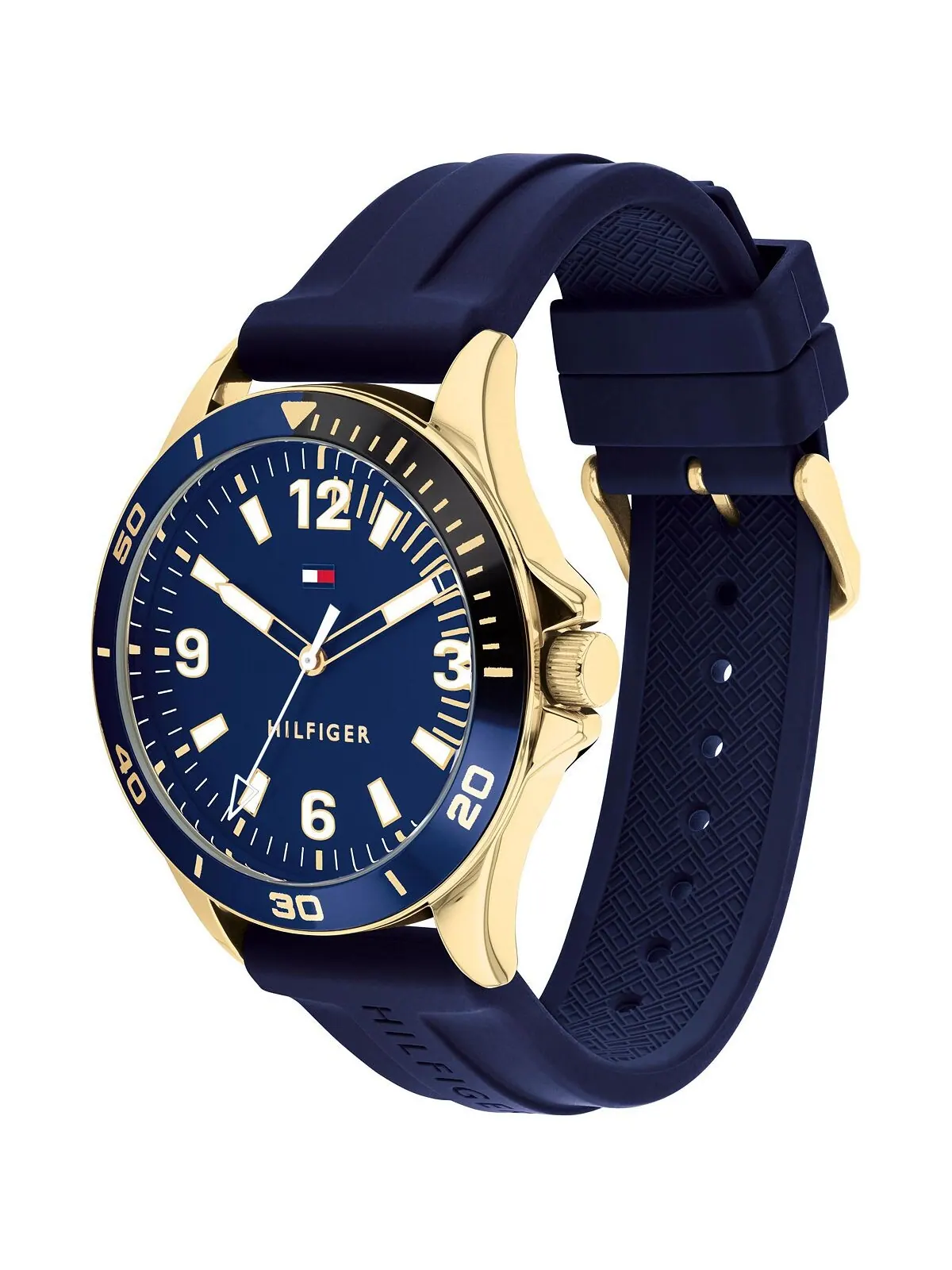 Мужские часы с синим силиконовым ремешком 44 мм Tommy Hilfiger — изображение 3 из 4, оттенок синий