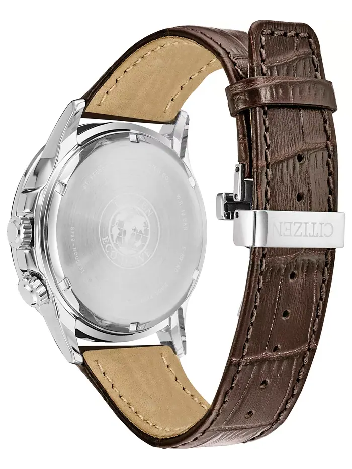 Мужские часы Eco-Drive Calendrier с коричневым кожаным ремешком, 44 мм Citizen — изображение 5 из 8