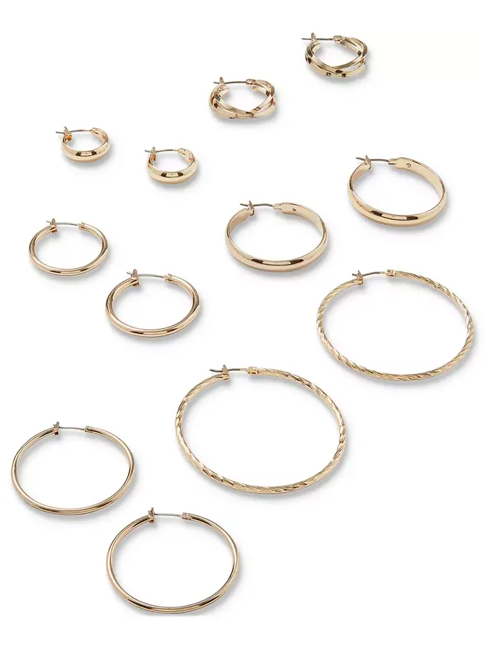 ЗОЛОТИСТЫЕ ТЕКСТУРИРОВАННЫЕ СЕРЬГИ-КОЛЬЦА, 2 ДЮЙМА Anne Klein — изображение 2 из 3