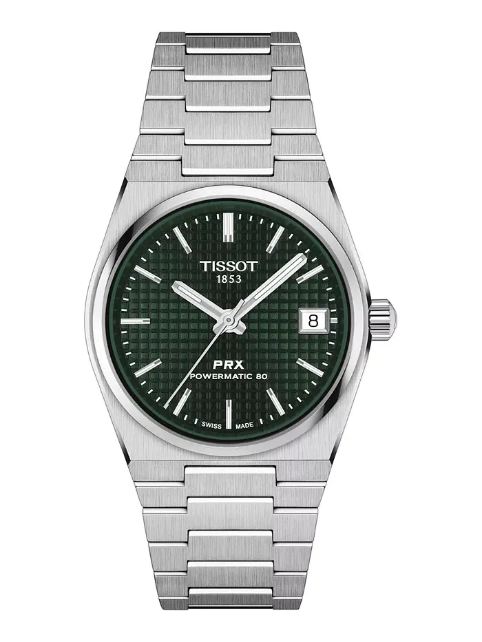 Унисекс-часы Swiss Automatic PRX Powermatic 80 со стальным браслетом, 35 мм Tissot — изображение 1 из 5