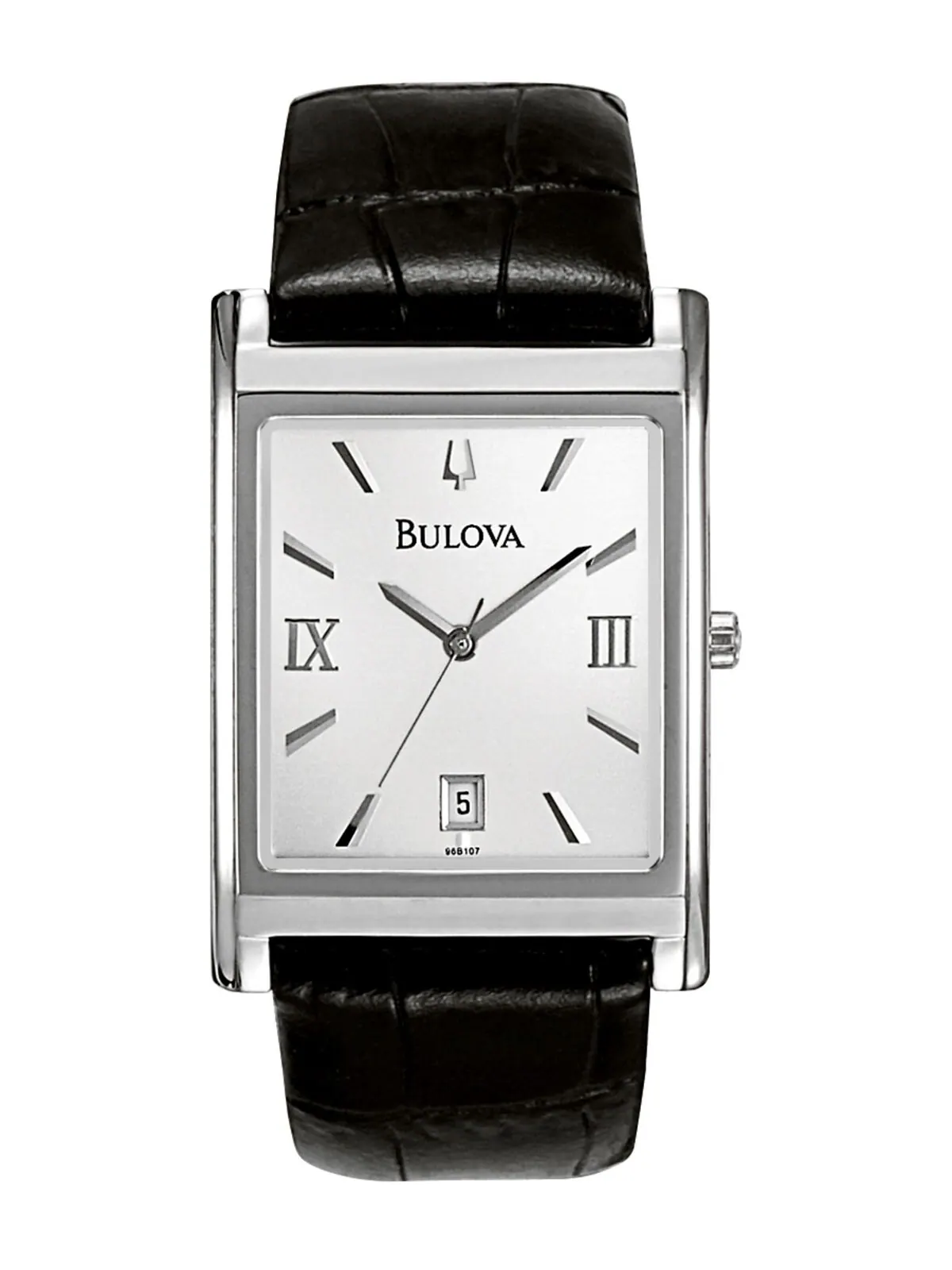Мужские часы с черным кожаным ремешком 45 мм 96B107 Bulova — изображение 1 из 2, оттенок нет цвета