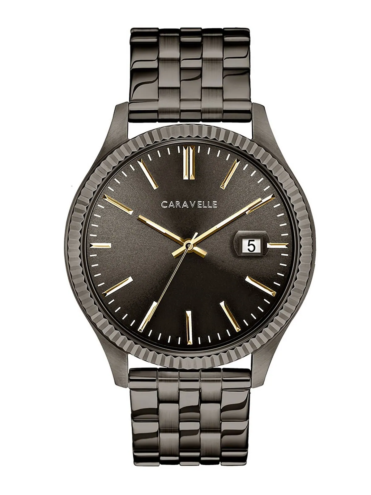 Мужские часы-браслет из нержавеющей стали из бронзы, 41 мм Caravelle
