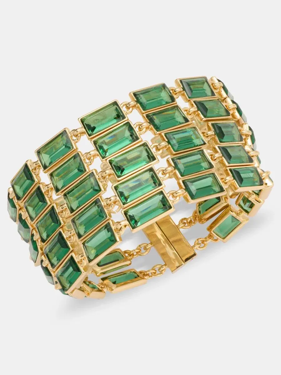 Браслет-гибкий с многоцветными камнями-багет Baguette Stone Multi-Row Flex Bracelet Lauren Ralph — изображение 1 из 4