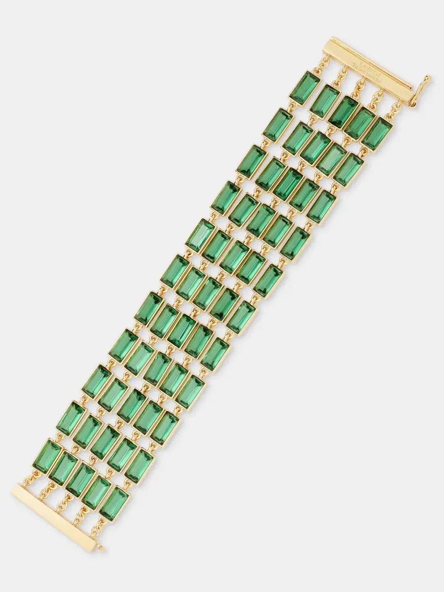 Браслет-гибкий с многоцветными камнями-багет Baguette Stone Multi-Row Flex Bracelet Lauren Ralph — изображение 2 из 4