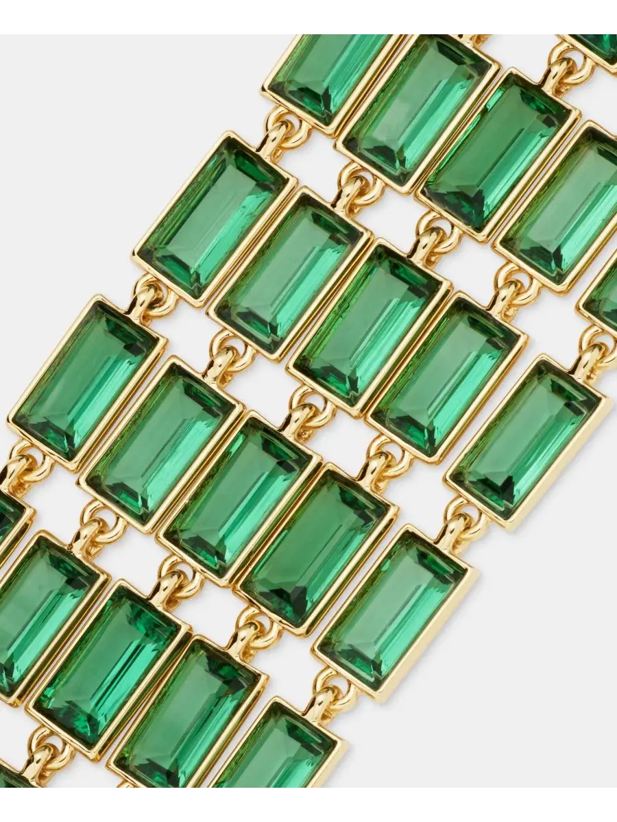 Браслет-гибкий с многоцветными камнями-багет Baguette Stone Multi-Row Flex Bracelet Lauren Ralph — изображение 3 из 4