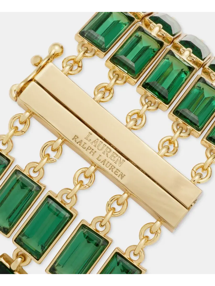 Браслет-гибкий с многоцветными камнями-багет Baguette Stone Multi-Row Flex Bracelet Lauren Ralph — изображение 4 из 4