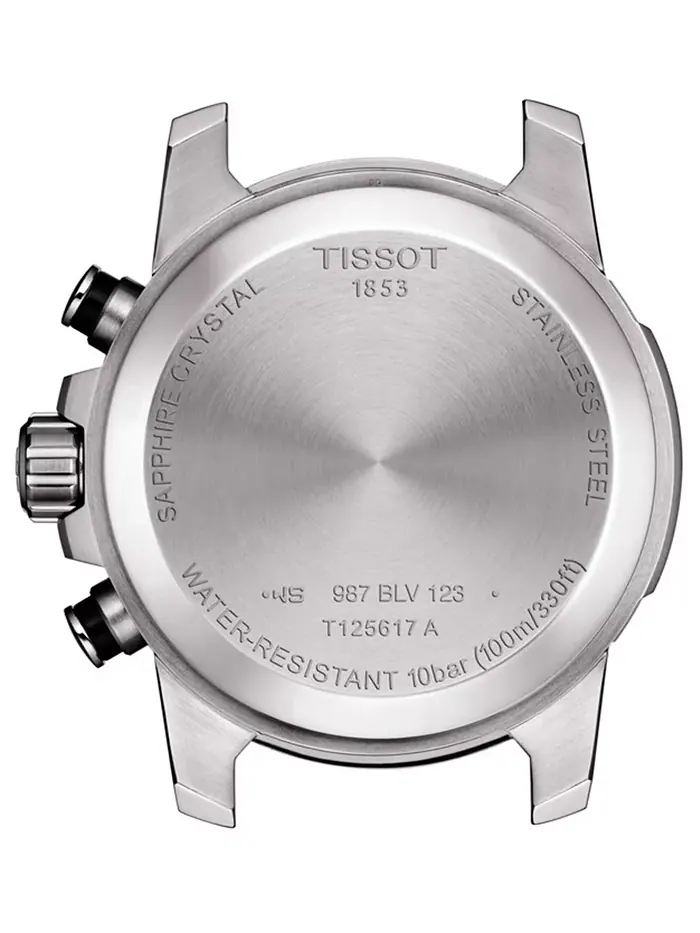 Мужские часы Swiss Chronograph Supersport T-Sport с черным кожаным ремешком, 46 мм Tissot — изображение 4 из 9
