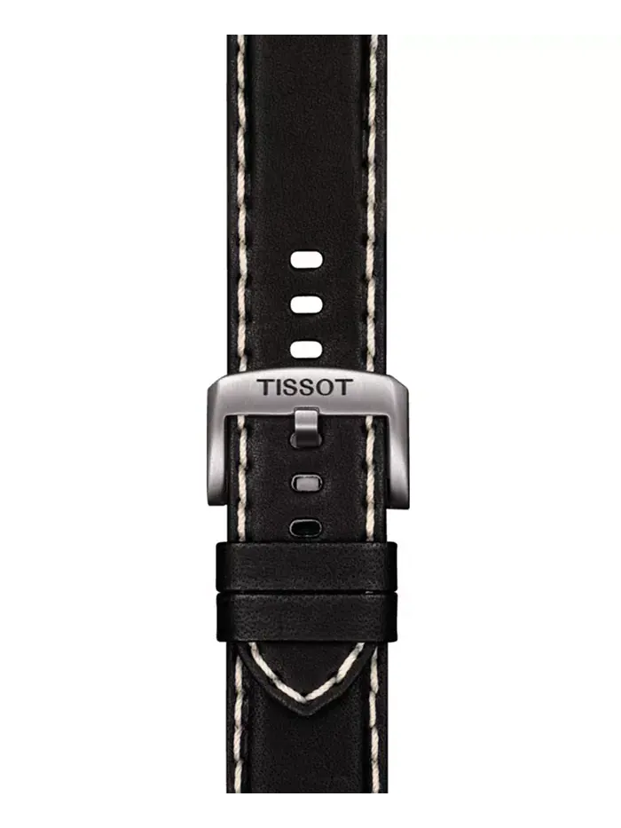 Мужские часы Swiss Chronograph Supersport T-Sport с черным кожаным ремешком, 46 мм Tissot — изображение 6 из 9