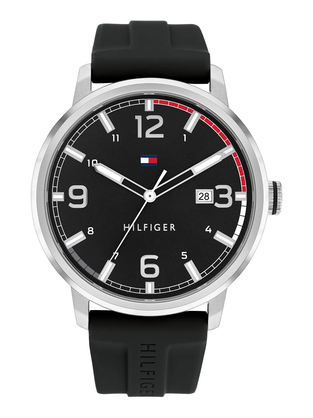 Мужские часы с черным силиконовым ремешком, 46 мм Tommy Hilfiger — изображение 1 из 3, оттенок черный