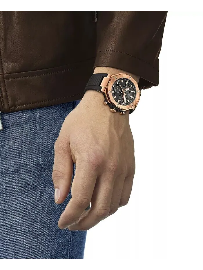 Мужские швейцарские часы с хронографом T-Race с черным ремешком, 45 мм Tissot — изображение 5 из 5