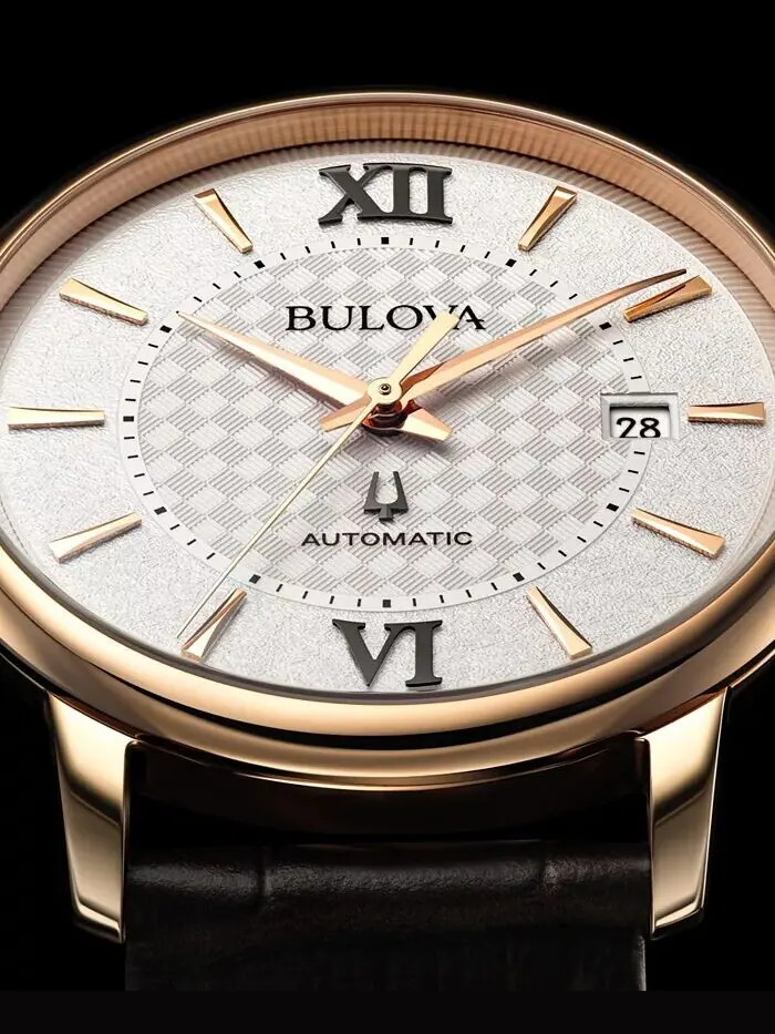 Унисекс автоматические часы Hudson с коричневым кожаным ремешком, 39 мм Bulova — изображение 4 из 5