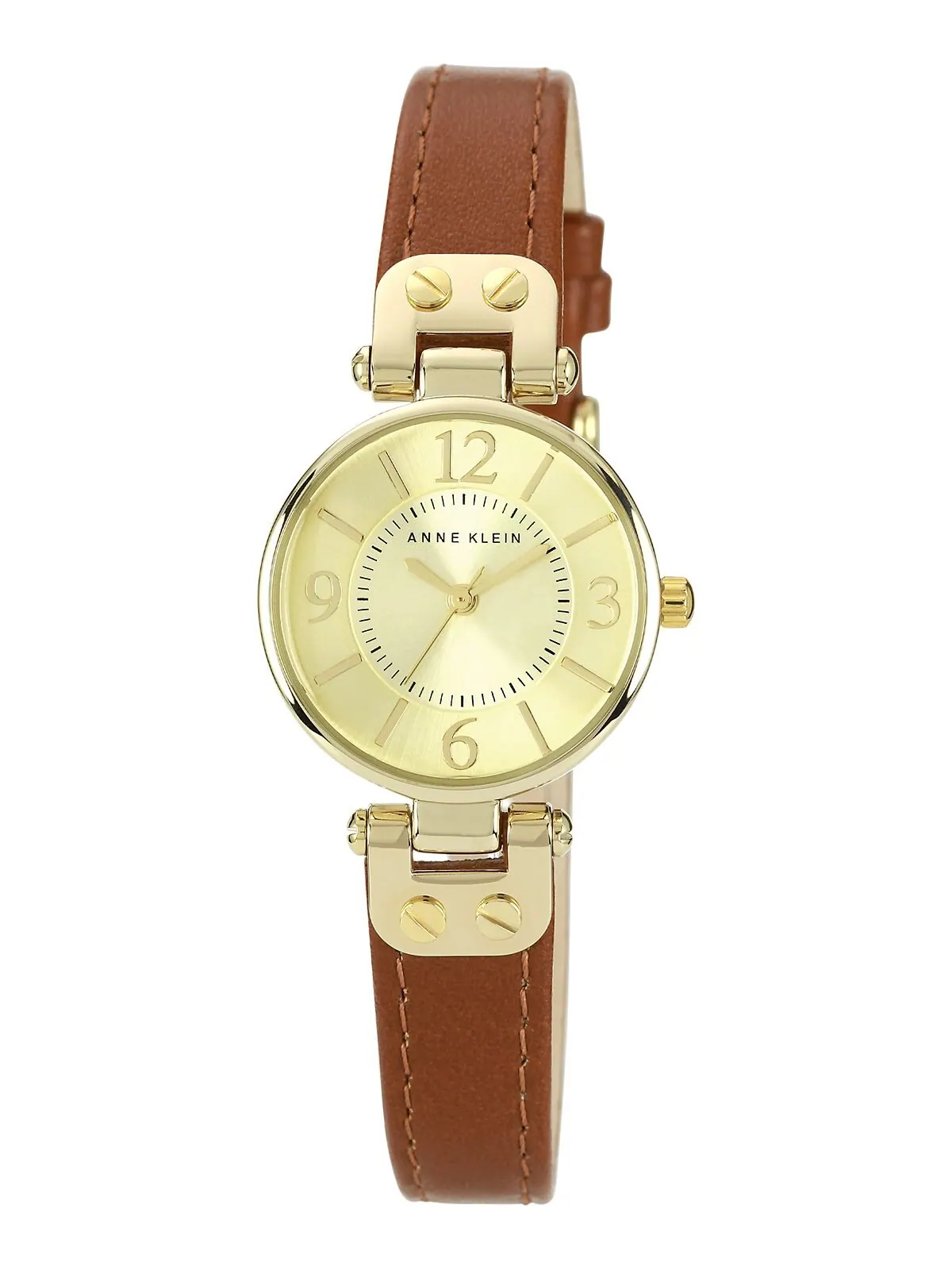 Женские часы с коричневым кожаным ремешком 10-9442CHHY Anne Klein
